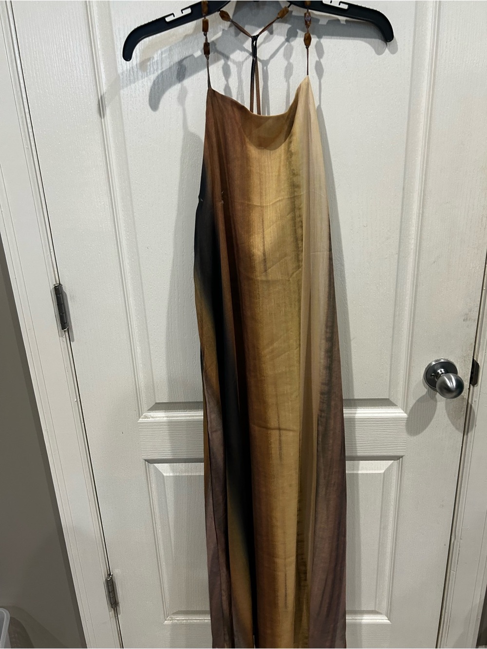 SHEIN Medium Ombre Maxi Slip Dress - Brown, Tan, Black